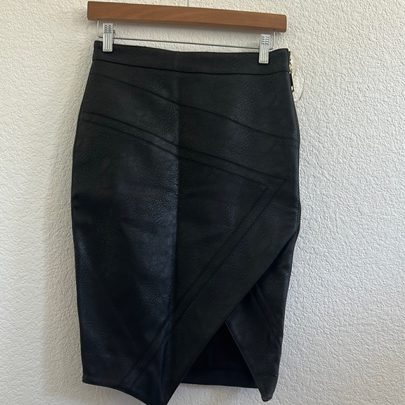 House of CB Black Asymmetrical Pencil Skirt - Picture 3 of 10